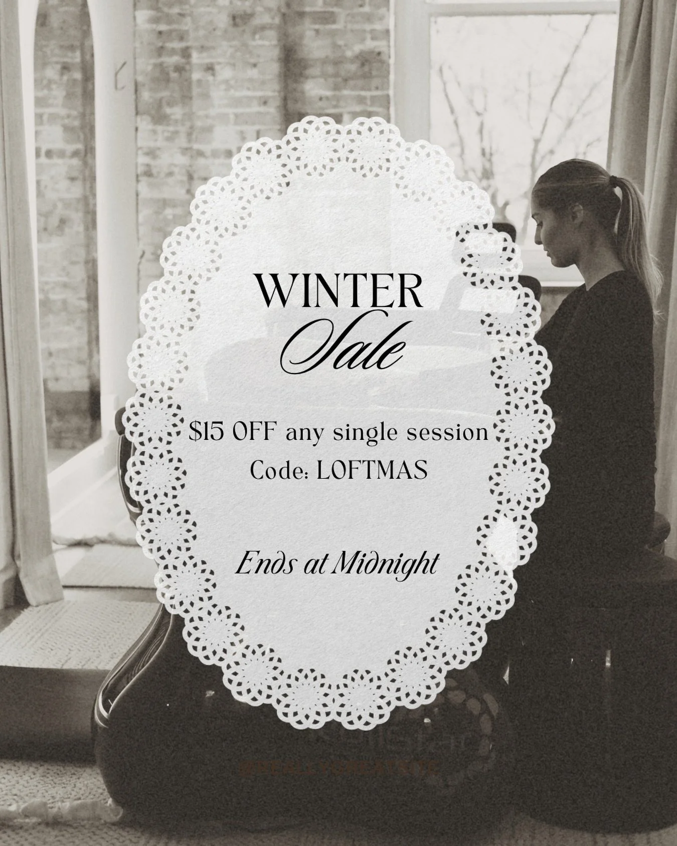Introducing&hellip; The Winter Loftmas Sale 🎁✨
For today only, enjoy $15 off any 45 or 60 minute session using code LOFTMAS.

45 min &rarr; $20 (normally $35)
60 min &rarr; $30 (normally $45)

A little holiday gift from us:
&bull; Book today only 
&