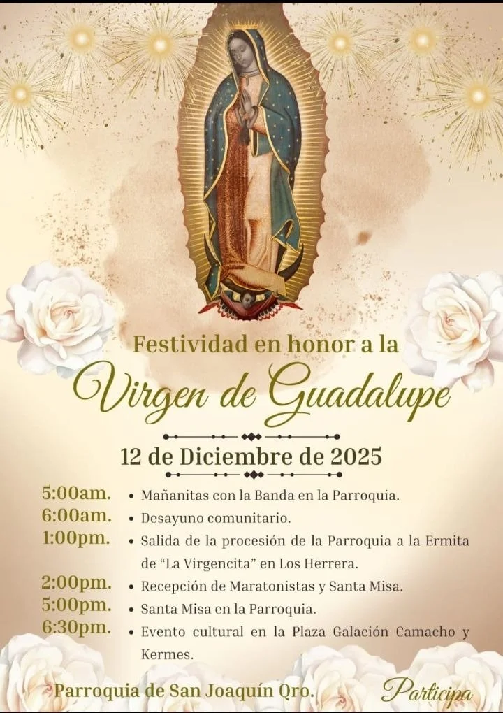 FESTIVIDADES EN HONOR A LA VIRGEN DE GUADALUPE