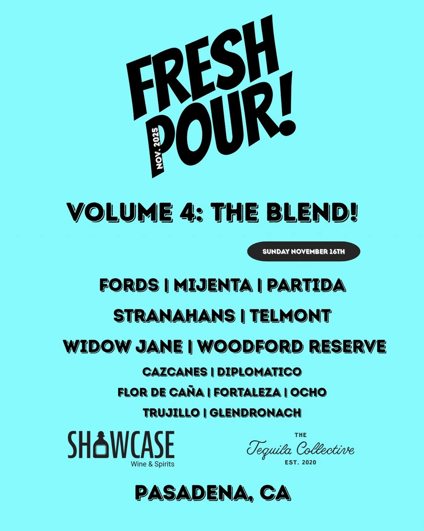 Fresh Pour Volume 4 is this Sunday, November 16th, rain or shine! Join us for a great afternoon of amazing spirits, good food, education, and community! Each attendee will leave with a swag bag and be able to save using their in-store discount the da