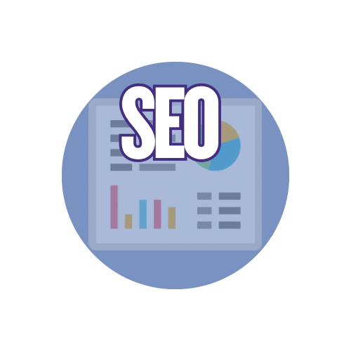 Illustration of a website dashboard with graphs and charts, featuring the text 'SEO & Paid Ads' in bold purple and pink letters.