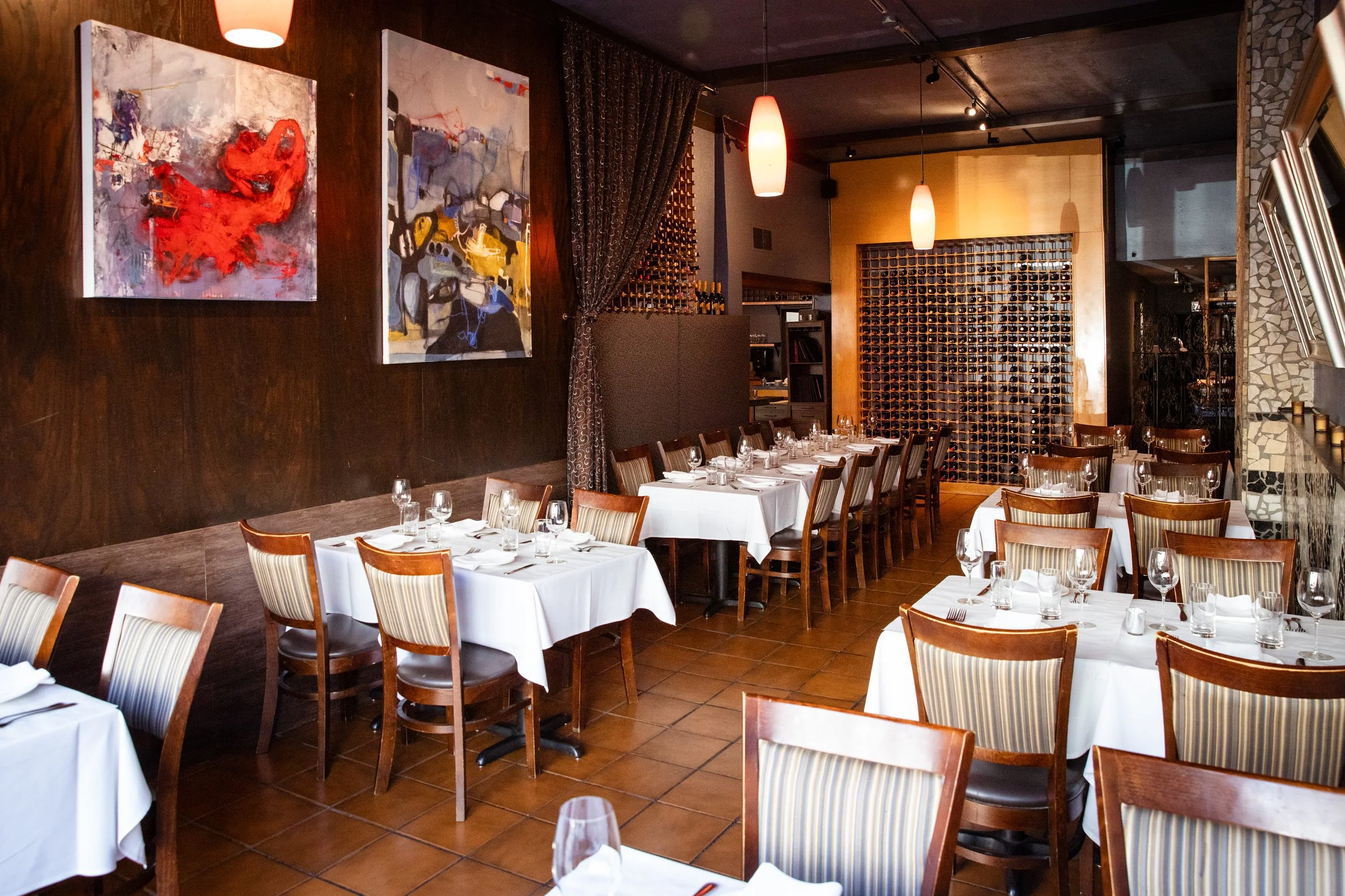 The interior at Ideale Restaurant