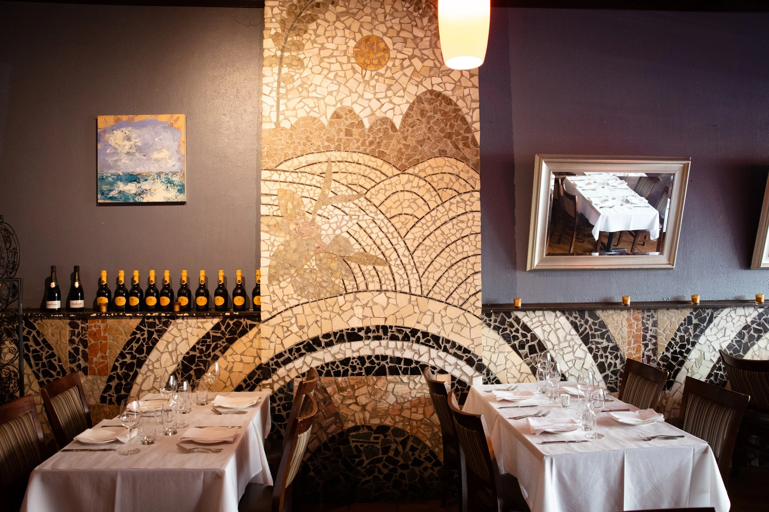 Semi-private dining room at Ideale