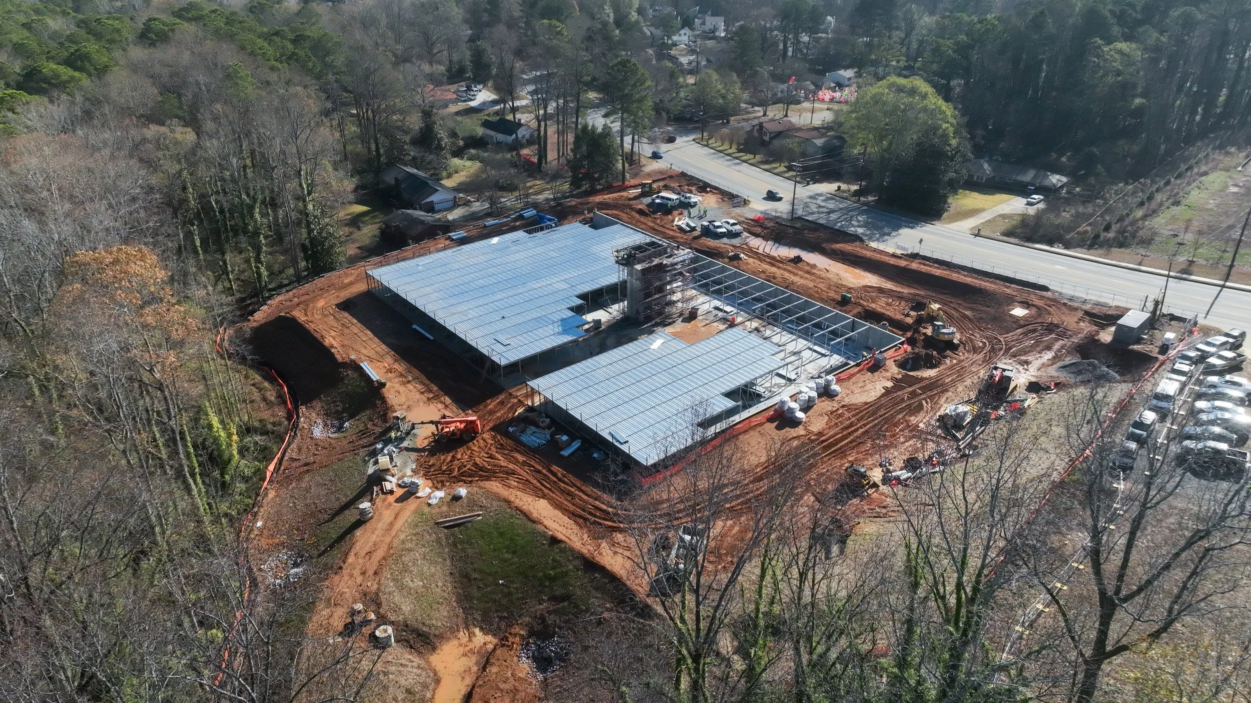 Aerial view of a storage facility