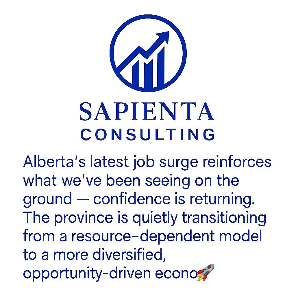 Alberta&rsquo;s booming 🚀
42,000 new jobs in one month &mdash; confidence is back!
The province is evolving from oil to opportunity 💼

Now&rsquo;s the perfect time to launch or grow your business.
👊 Take the Lead with Sapienta Consulting.
🔗 sapie