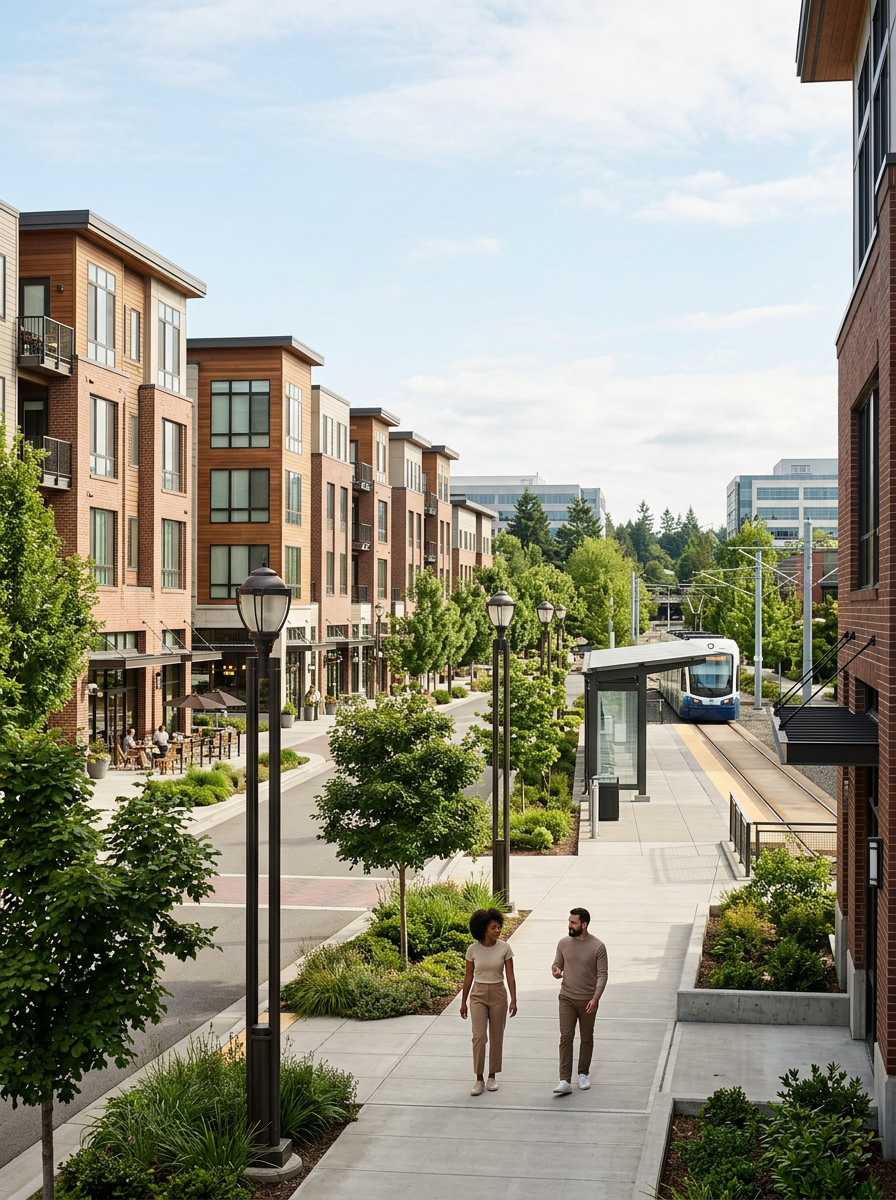 Downtown Redmond and Overlake district skyline, Redmond, Washington