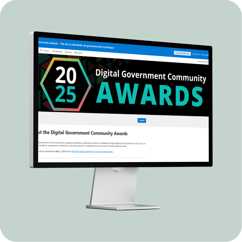 Mockup of a webpage on a light sage green background