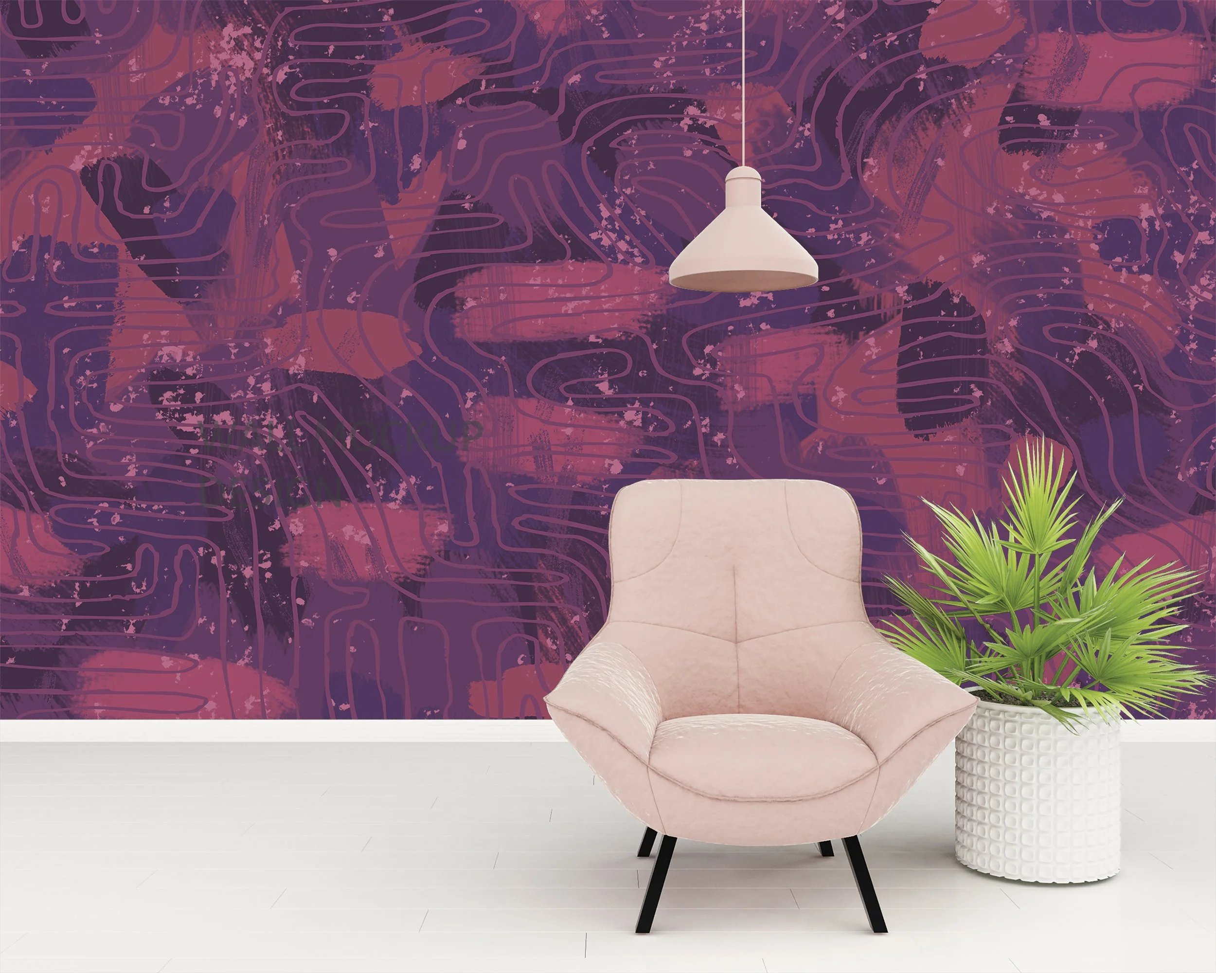IC1-06-03 Squiggle Maze - Dark Eyes Fuchsia