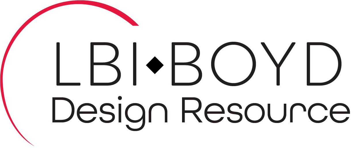 LBJ Boyd Design Resource logo with a red curved line above the text