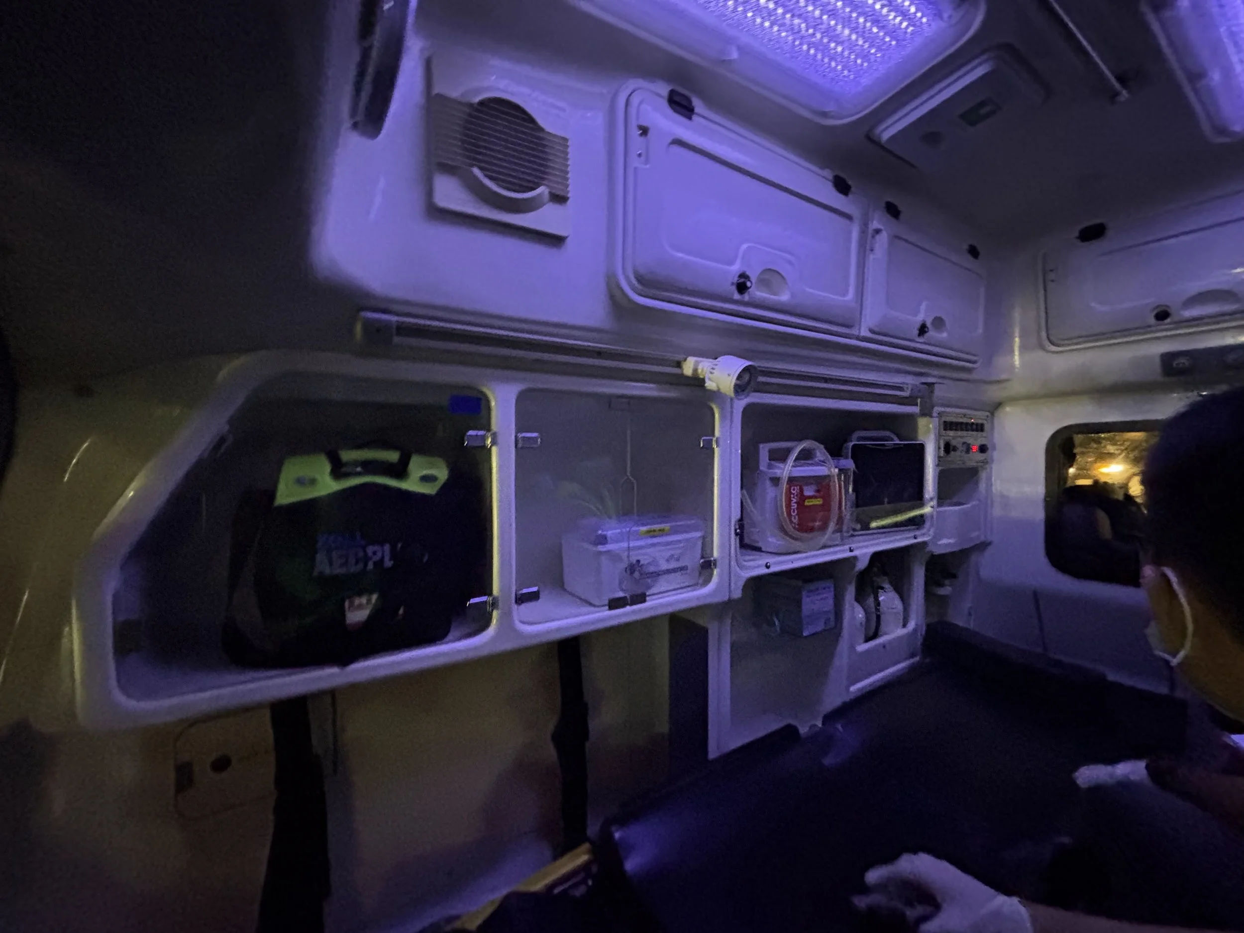 Shelves of an ambulance in the Philippines