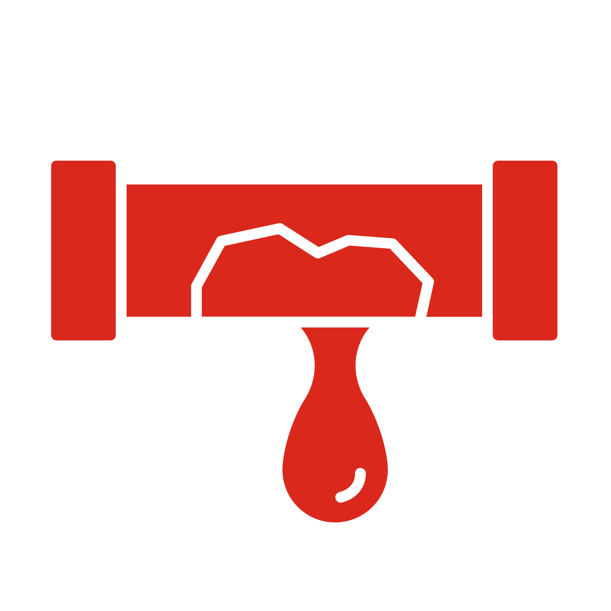 Gráfico de barra con una línea que muestra una tendencia descendente, acompañado por una gota de sangre en la parte inferior.