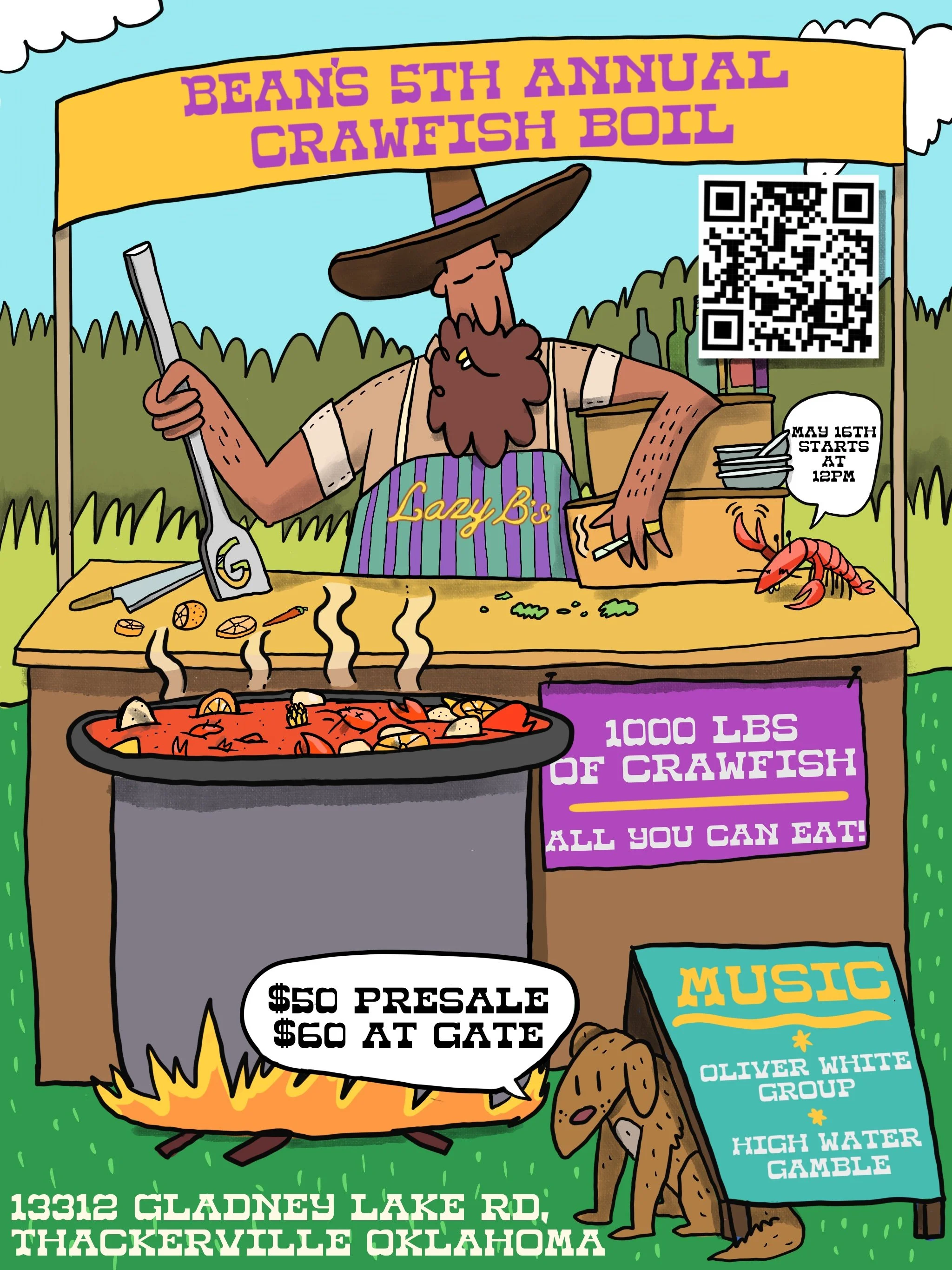 Crawfish festival poster design.