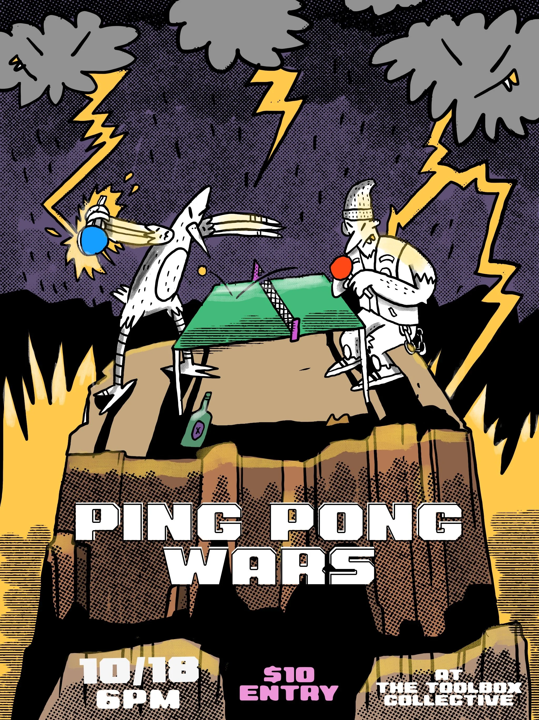 Poster for local ping pong tournament in Minneapolis.