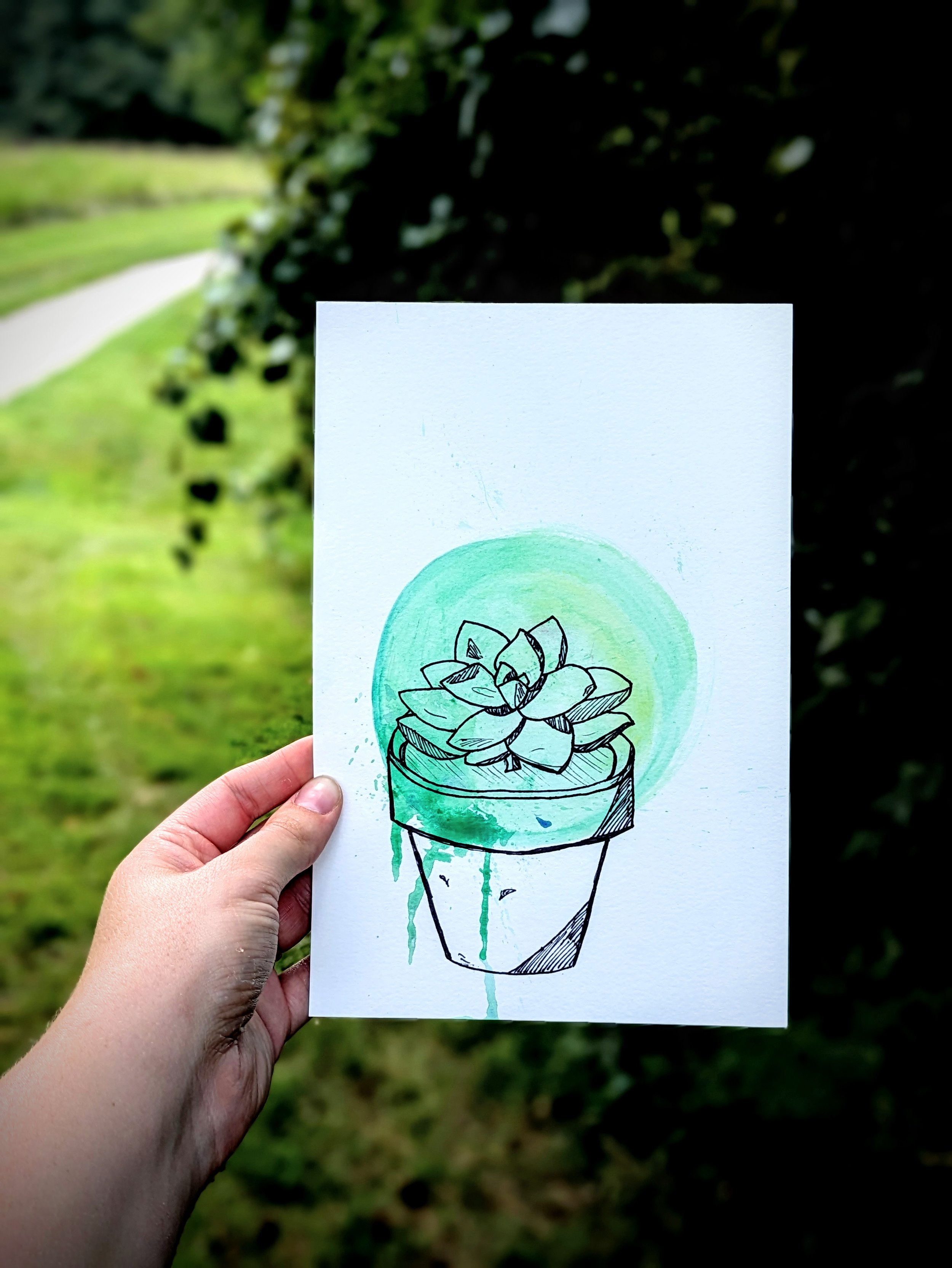 Succulent Minimalist Painting | Original