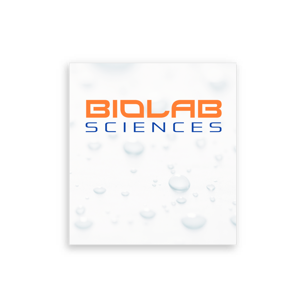Cover of a book or brochure with the title 'Biolab Sciences' and a background of water droplets on a white surface.