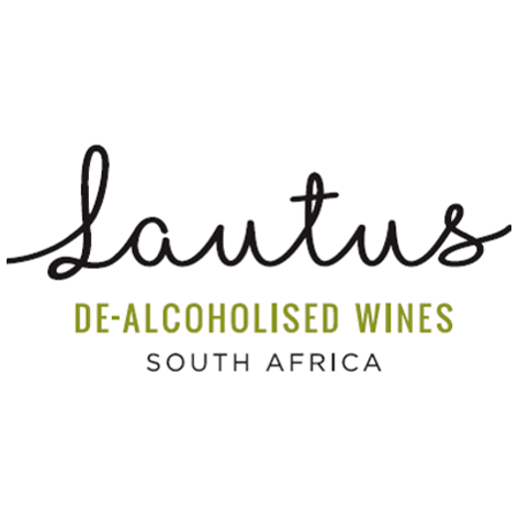 Lautus De-Alcoholized Wines South Africa logo with black cursive and green uppercase text. Available at Neer Beer Beverage Company