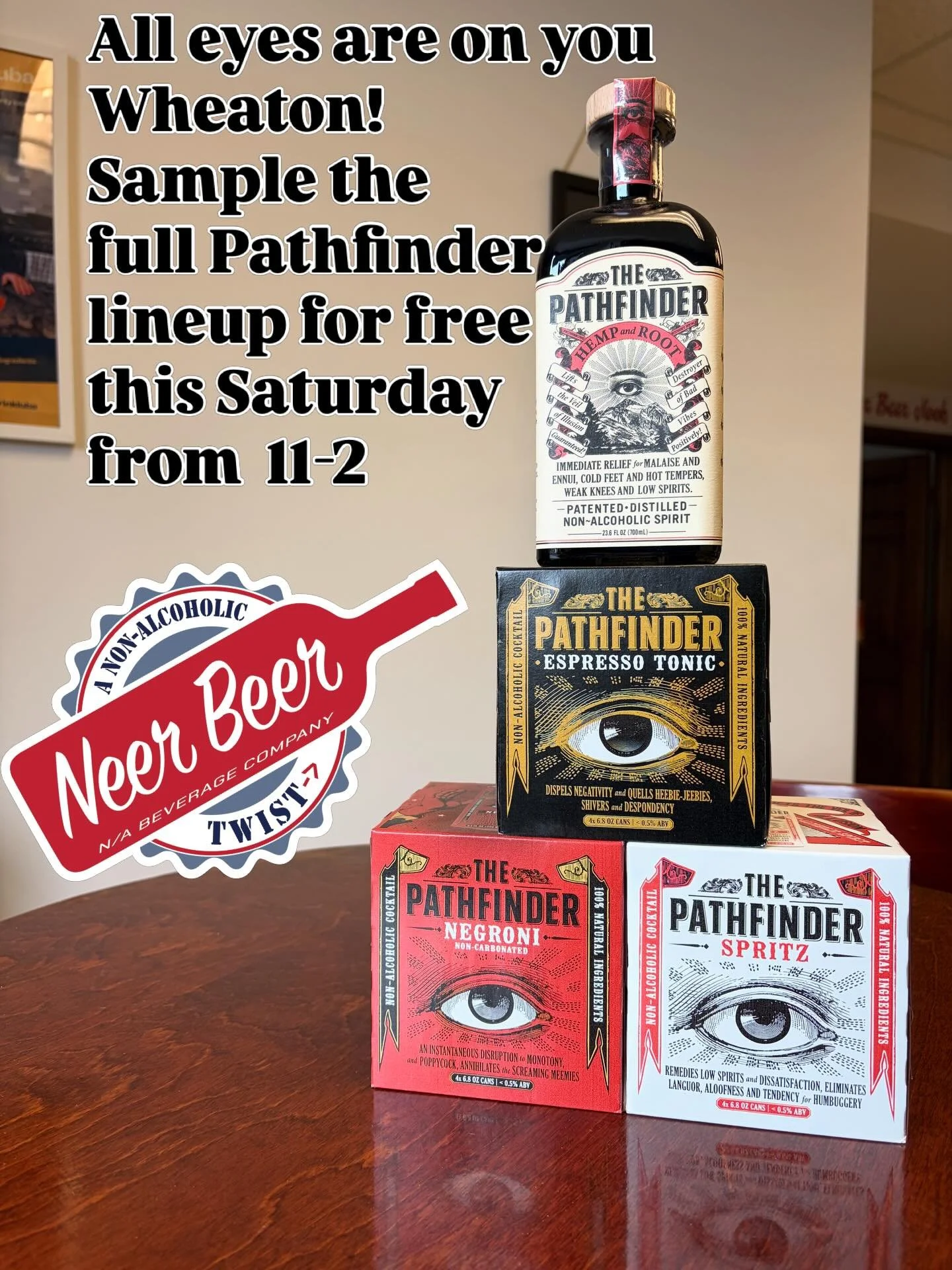 Free tasting event Saturday March 28th! Neer Beer&rsquo;s 6th Sober Sip-Off kicking off at 11 am. #nonalcoholic #wheaton #downtownwheaton