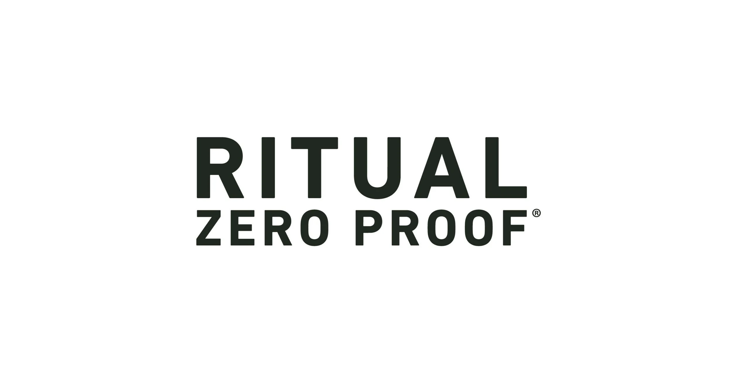 Ritual Zero Proof logo in black text on a white background. Available at Neer Beer Beverage Company