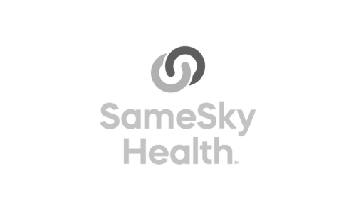SameSky Health logo, featuring an abstract circular design and the words 'SameSky Health'.
