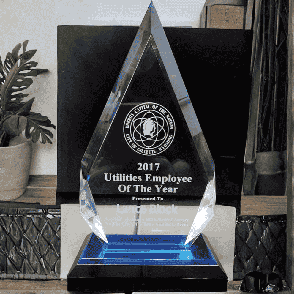 business engraving employee award Gillette Wyoming