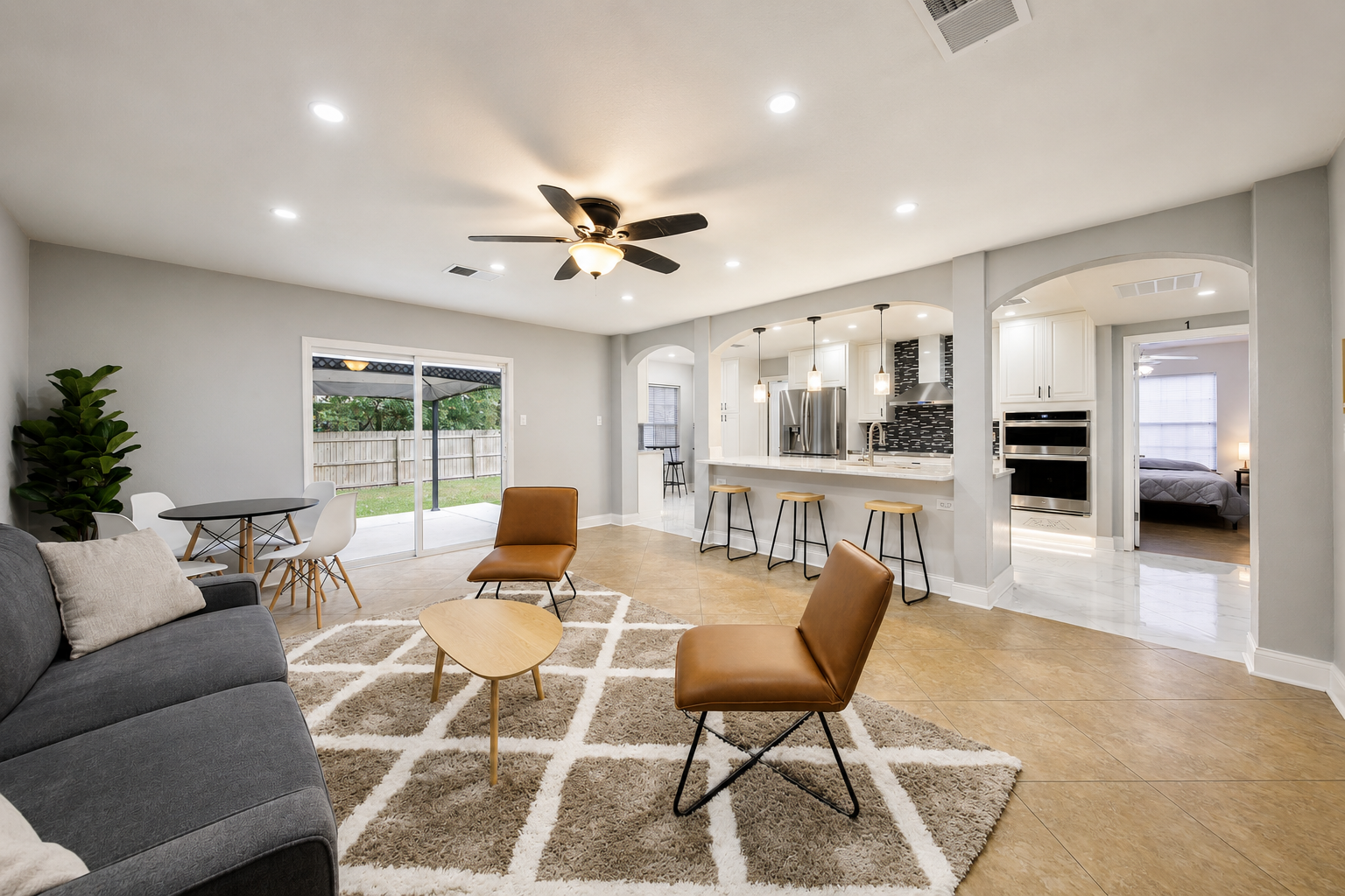 Custom home remodeling with Ramsey Contracting. Living room set up after custom remodel