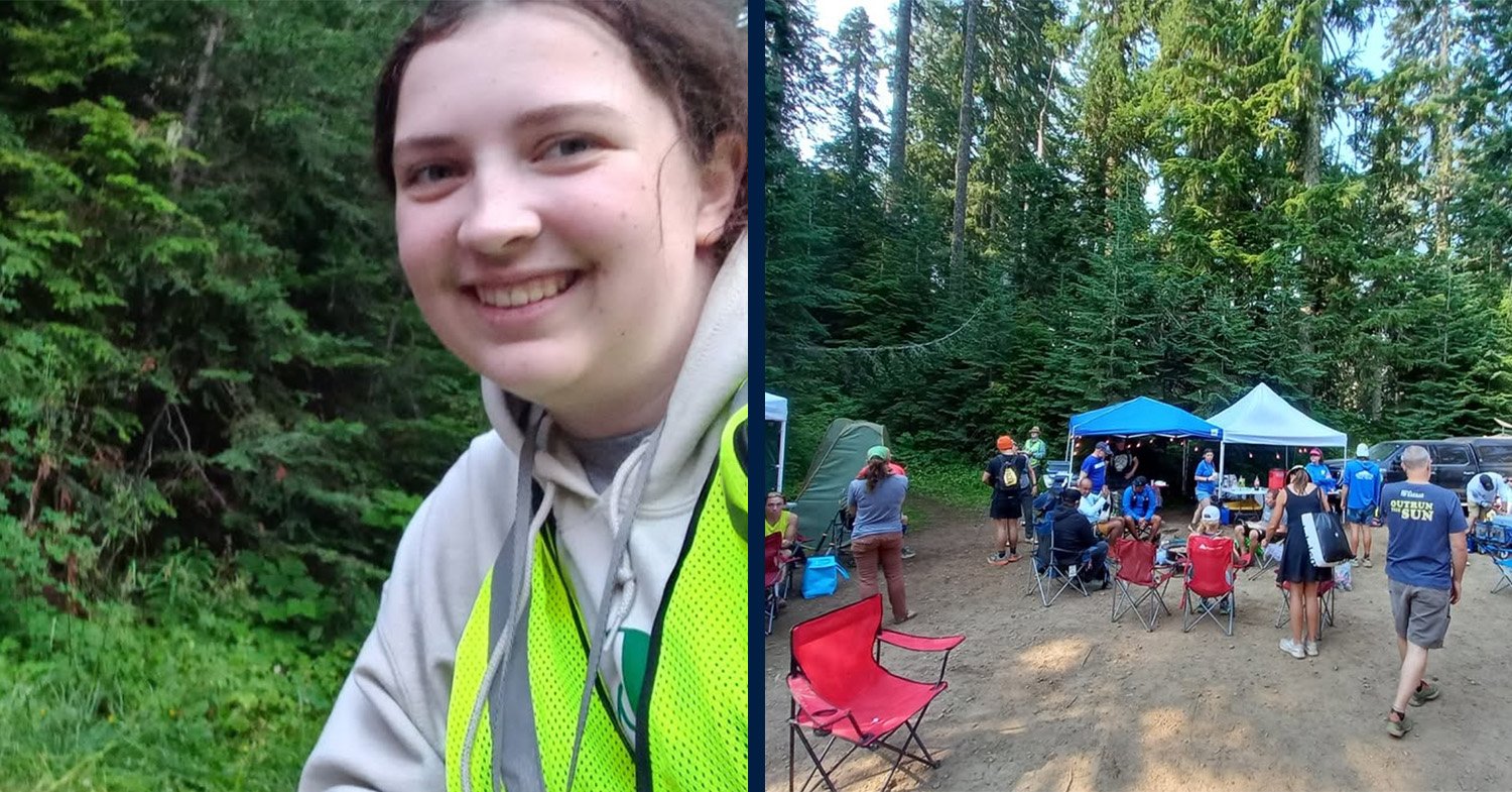 Volunteer Hazel Martin at an aid station.