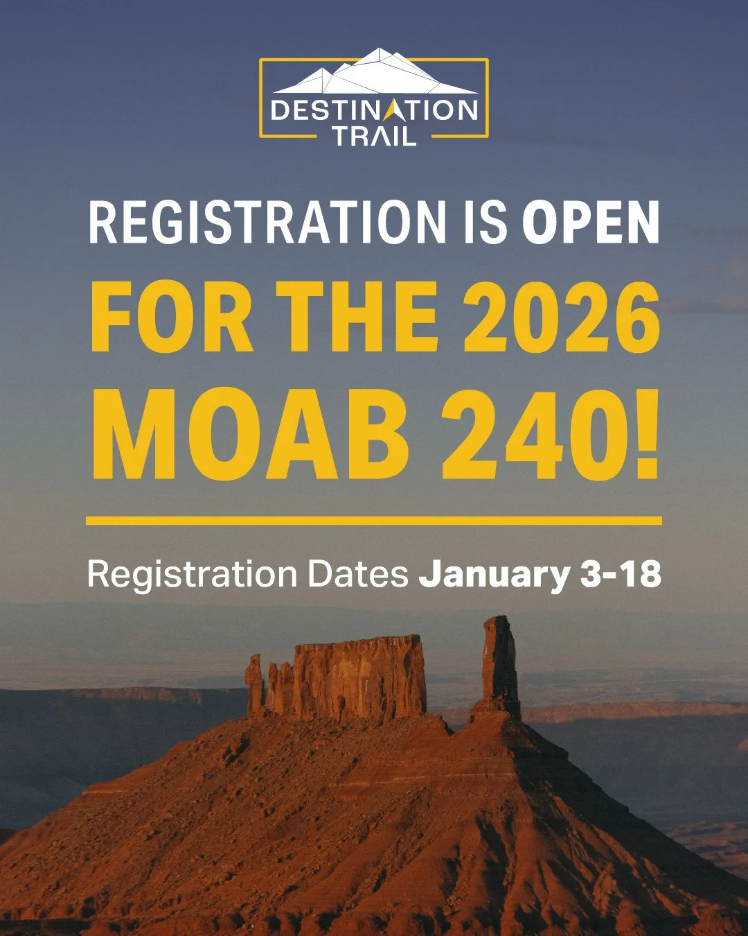 🚨 Moab 240 registration is officially OPEN 🚨⁠
⁠
Ready to throw your name in the hat? Link in bio to register on @ultrasignup!⁠
⁠
Wanna set up a payment plan? Email Jess at info@destinationtrailrun.com to get it started BEFORE you sign up.⁠ ⁠
⁠
Regi