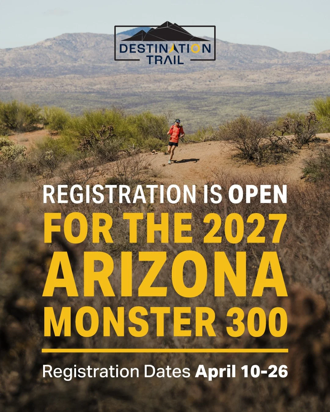 🚨 Arizona Monster 300 registration is now open through April 26th (link in bio to register on @ultrasignup)! 🚨⁠
⁠
Runners will be randomly chosen and we'll fill spots from the waitlist in the order entries were received, so don't wait to sign up! W