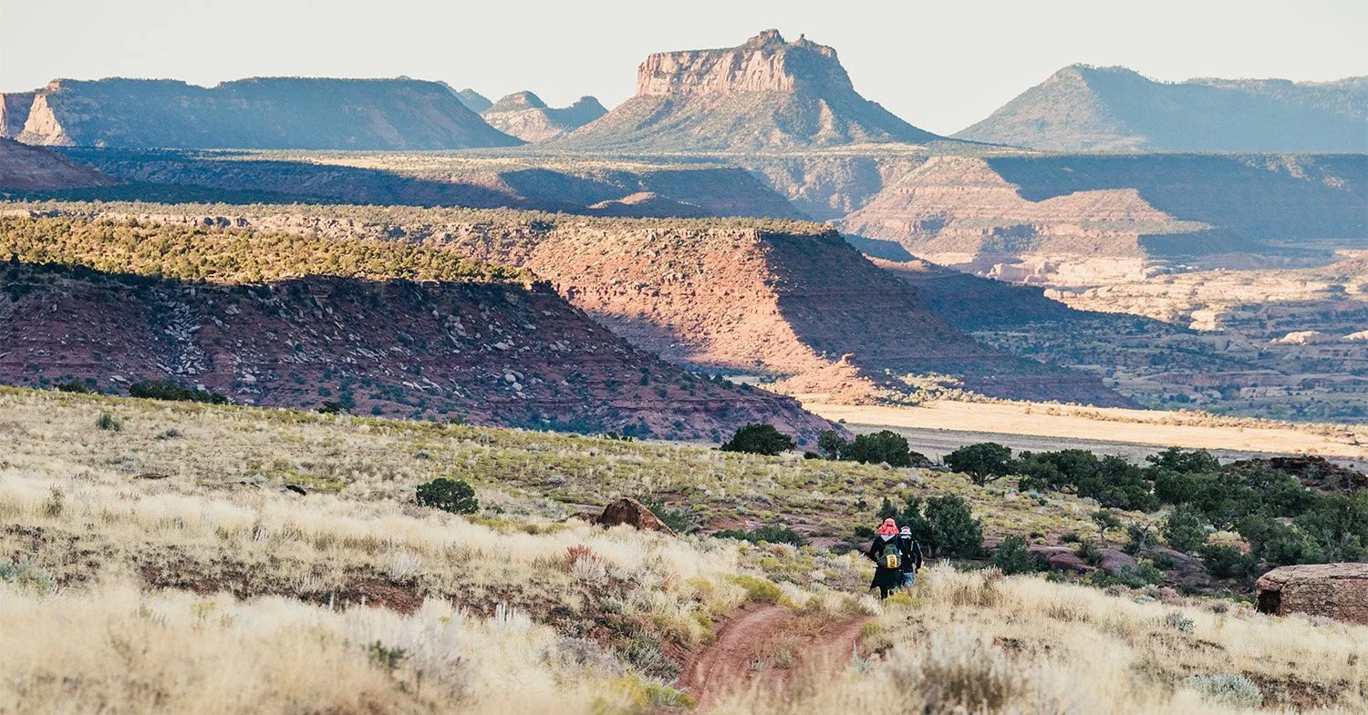 A runner on a trail in Moab, Utah