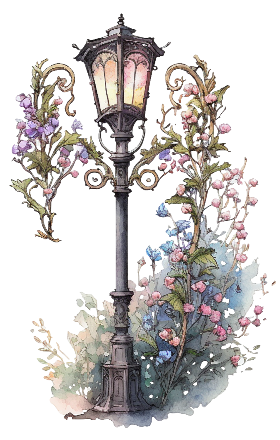 Lamppost drawing in Mesa, Arizona.