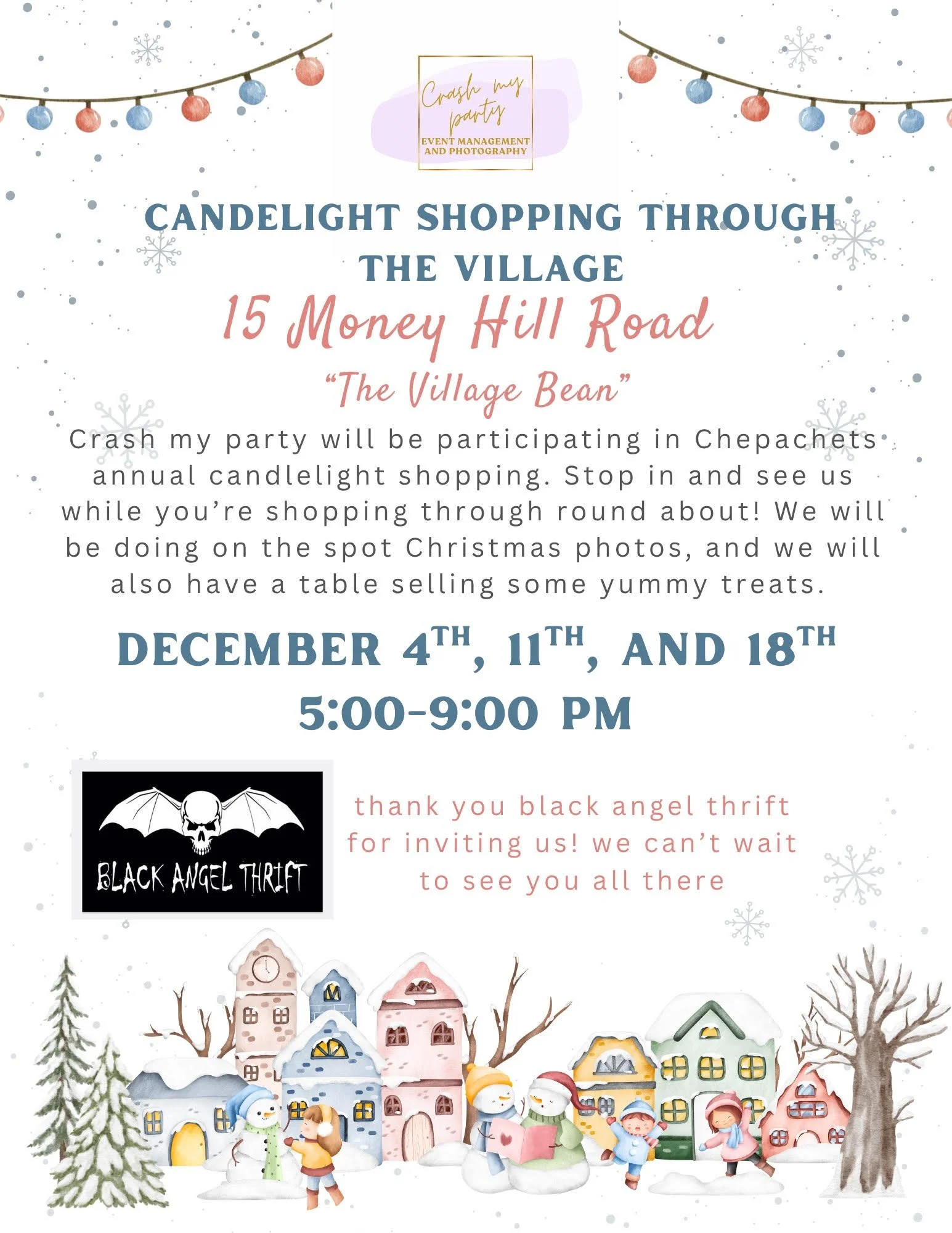 Candlelight Shopping through the village