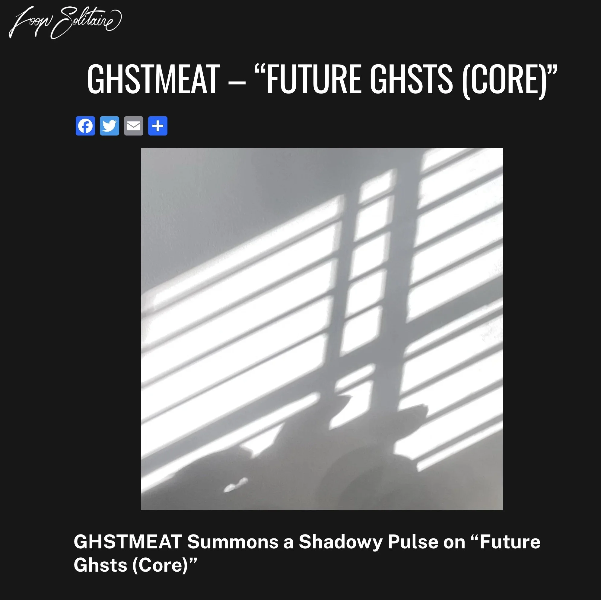 GHSTMEAT Summons a Shadowy Pulse on “Future Ghsts (Core)”