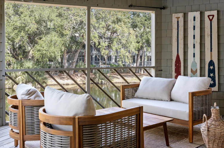 Porch furniture and natural surroundings