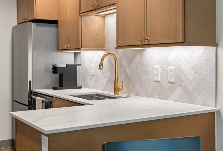 Modern coastal living space with lagoon views