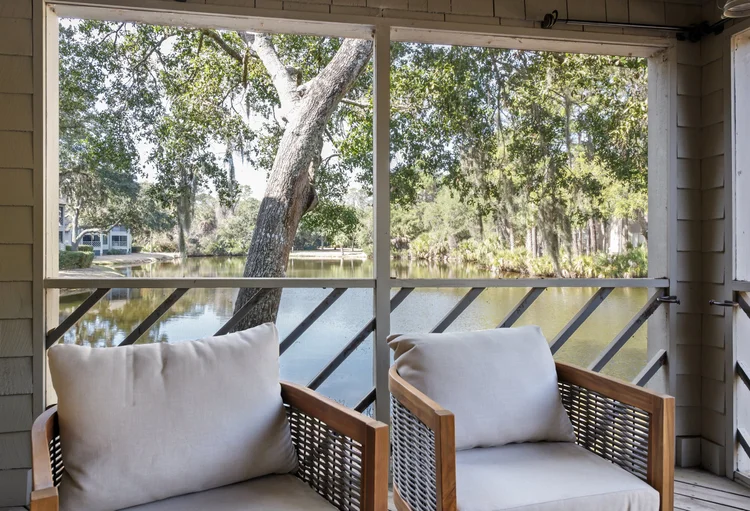 Evening view from the screened porch