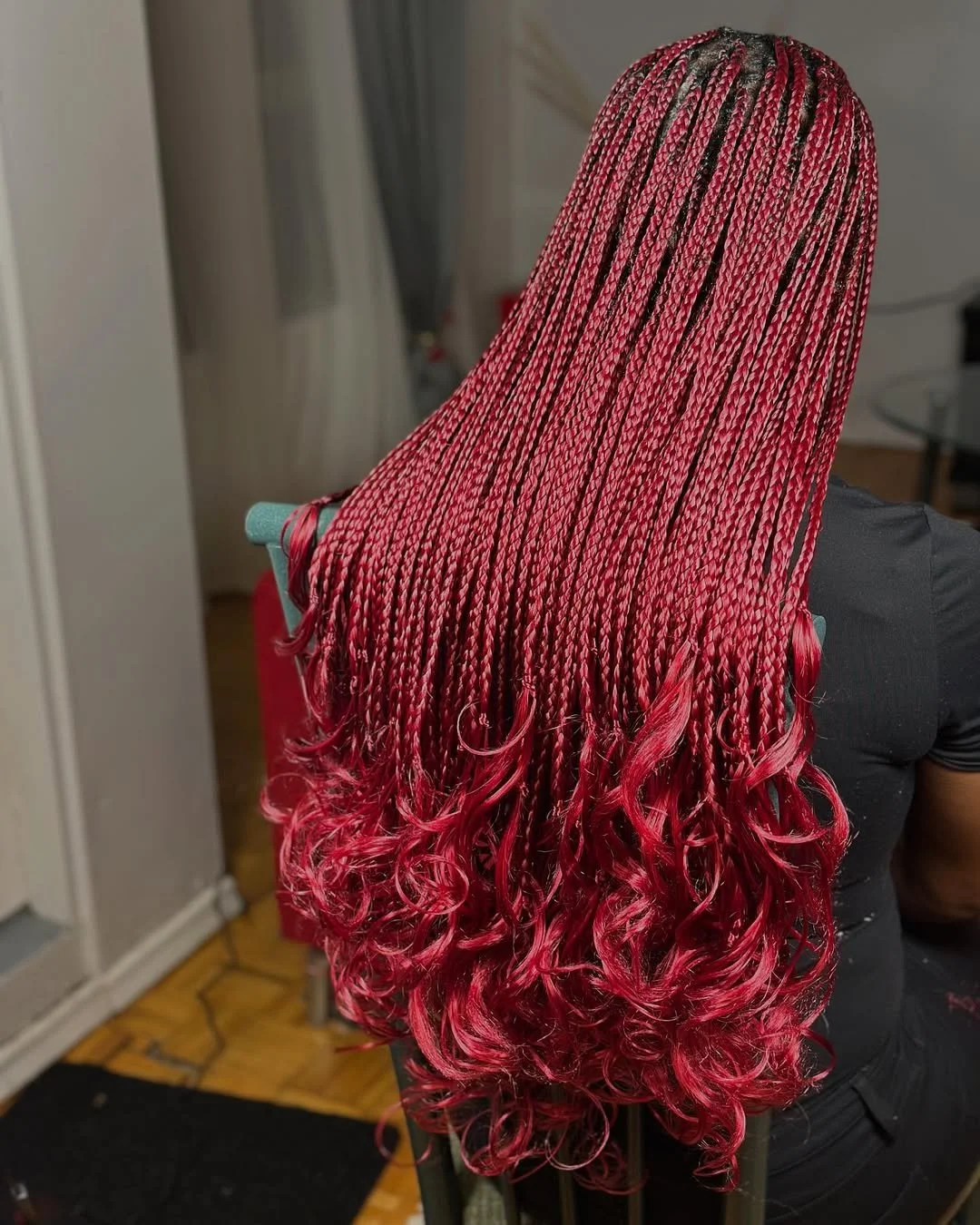 Burgundy French Braids 🍓