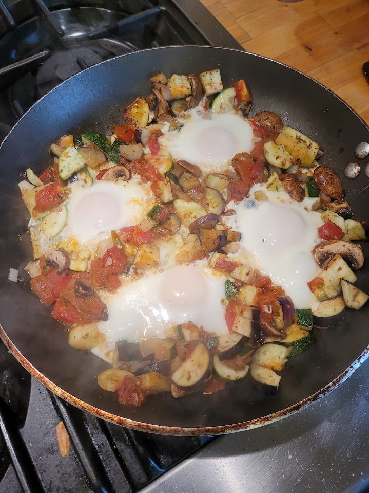 Eggs Poached in Ratatouile