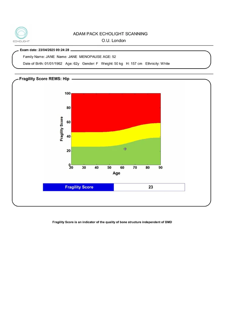 REMS report image preview - excellent fragility score example