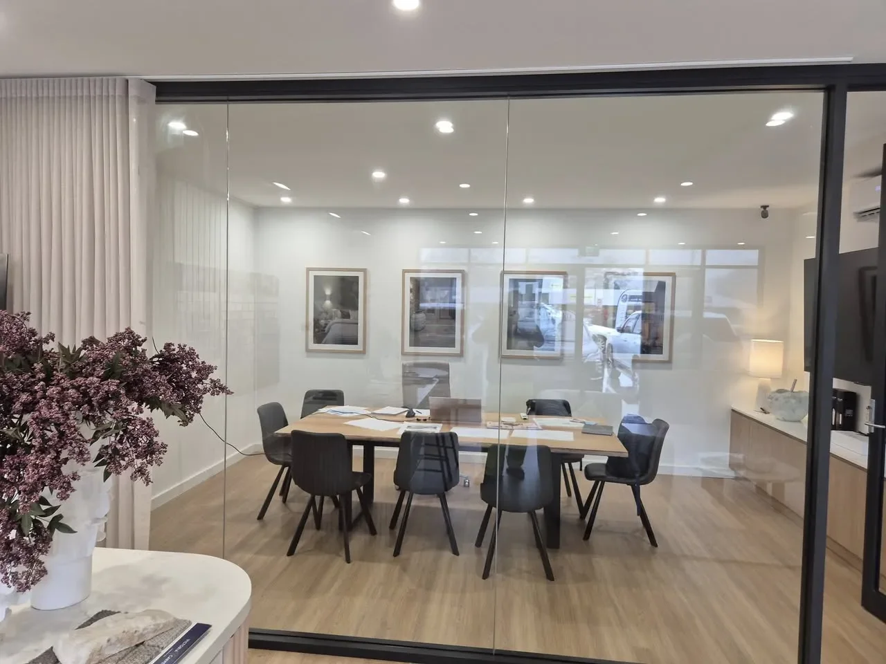 Office interior window cleaning