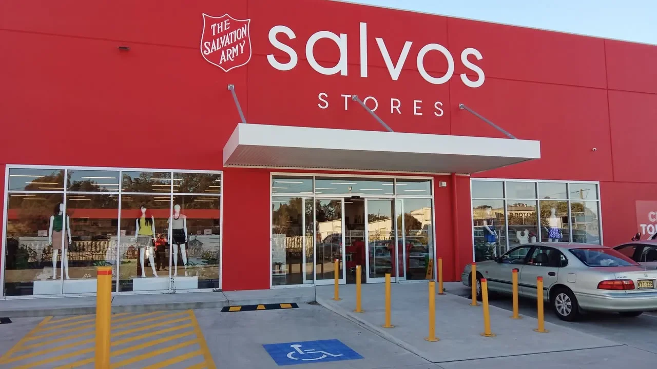 Salvos store exterior sparkling clean