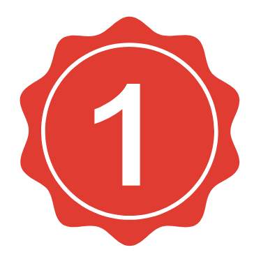 Icon of number one in circle with decorative boarder
