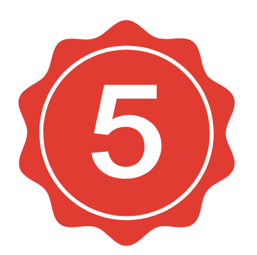 Icon of number five in circle with decorative boarder