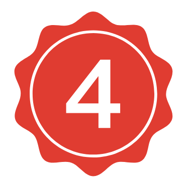 Icon of number four in circle with decorative boarder