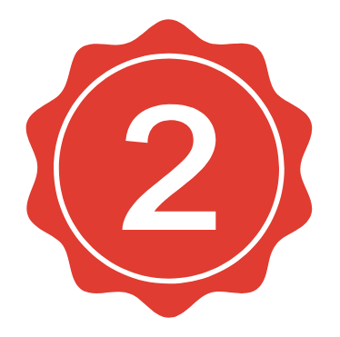 Icon of number two in circle with decorative boarder