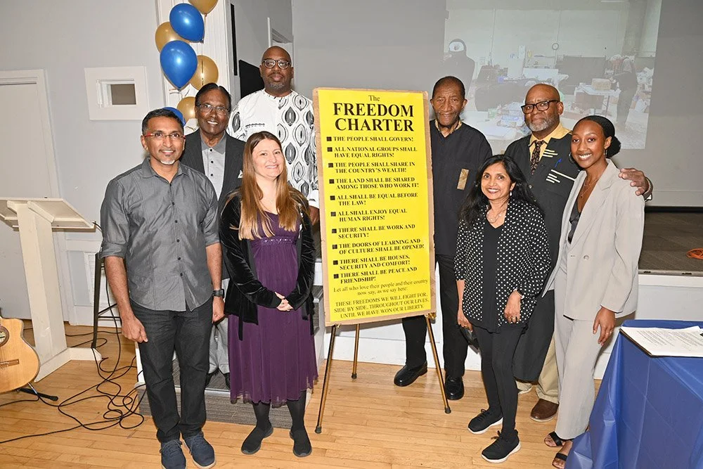 (Left to right, first row) COSAS Board of Director members Neil Moonsamy, Operations Manager Nicole Richards, Ursula Moonsamy,  Administrative Assistant Tsarina Secyugu, (second row) Sonny Pillay, Frederick Jordan, Terrence Boyd and (back row) Royl R