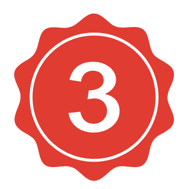 Icon of number three in circle with decorative boarder