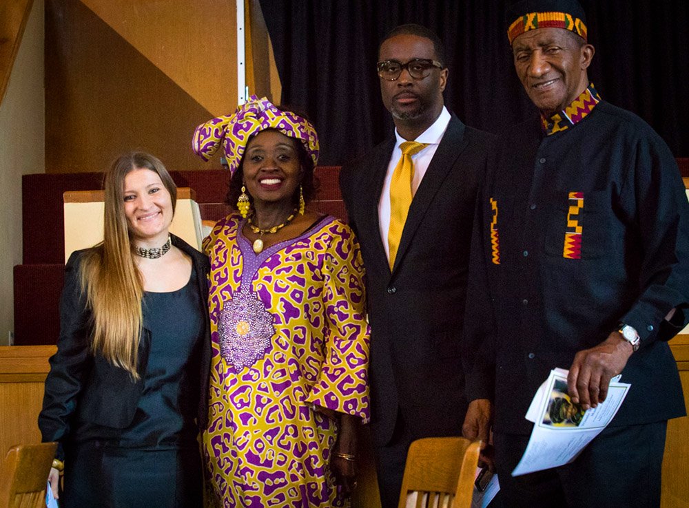 COSAS Operations Manager Nicole Richards, City Planning Commissioner Linda Fadeke Richardson, Bishop Dr. Charley Hames, Jr., and COSAS Board of Directors member and San Francisco African American Chamber of Commerce (SFAACC) Chairman of the Board Fre