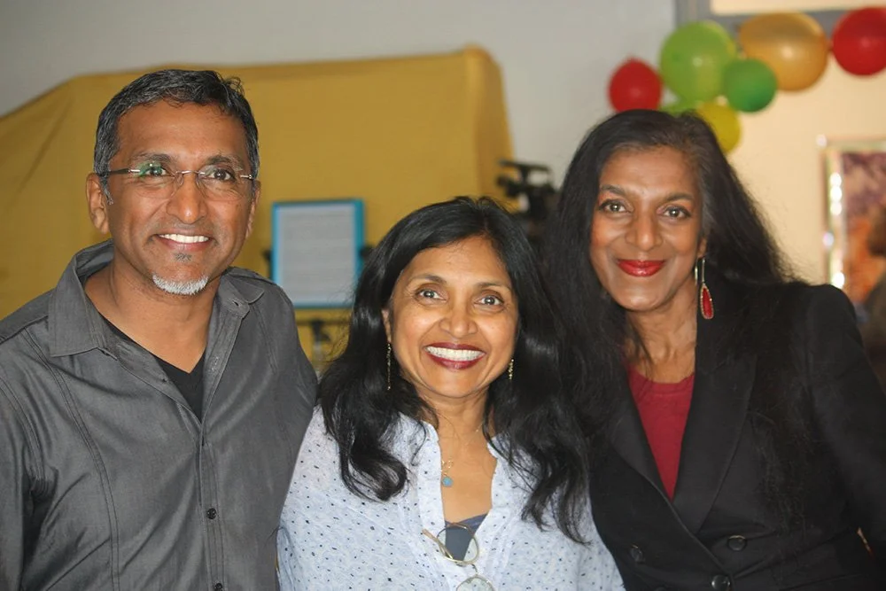 N.T. Naicker's daughter Vanitha Naicker (right) with COSAS Board of Directors members Neil (left) and Ursula Moonsamy (center) at COSAS' Day of Solidarity event.