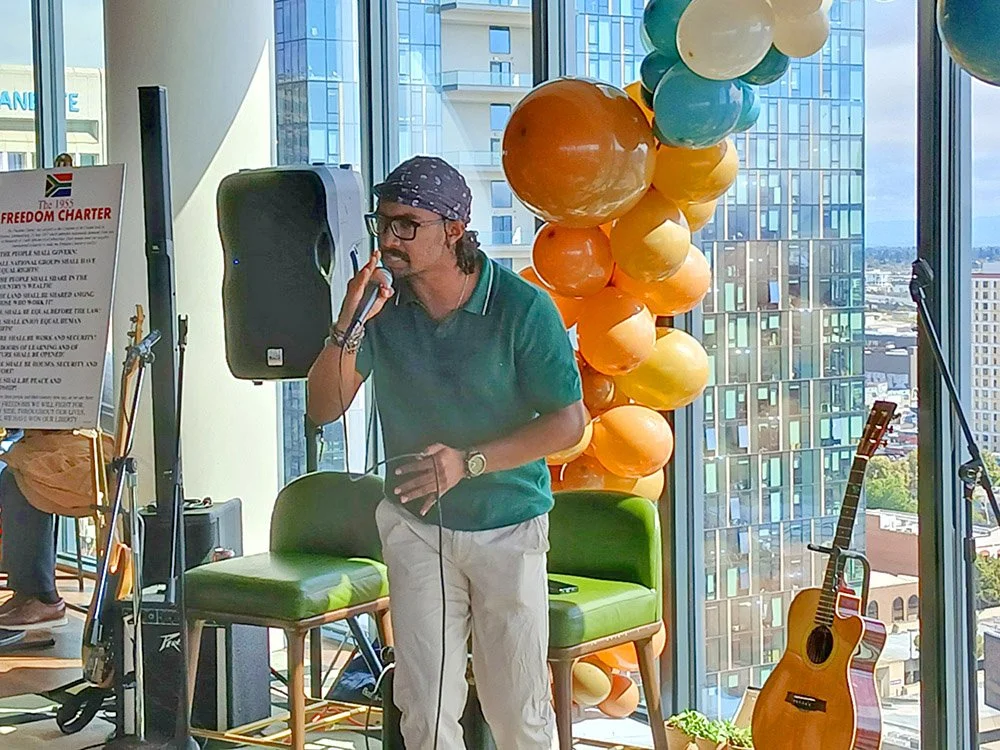 COSAS volunteer organizer and singer Isaiah Chambers.