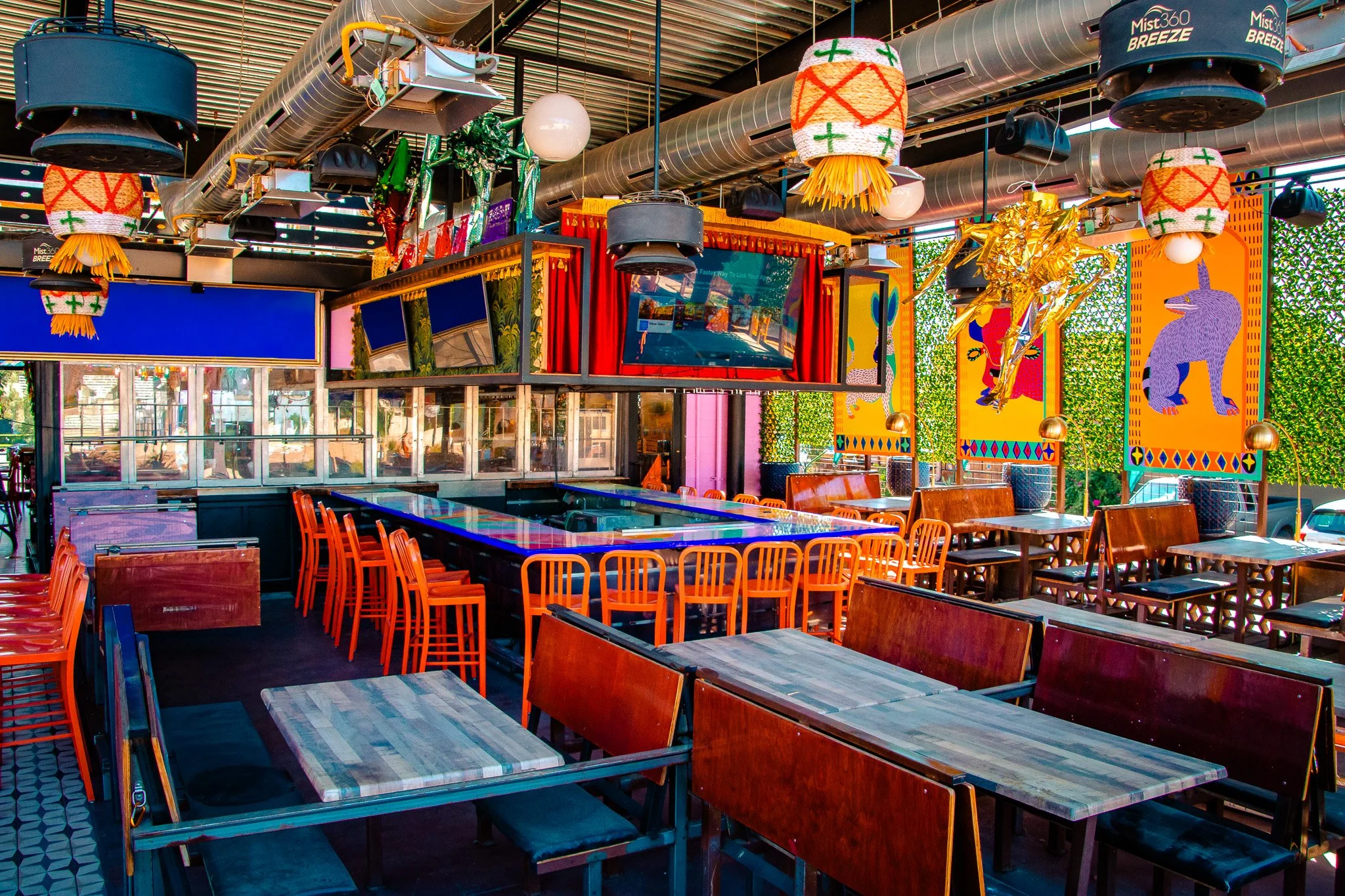 Covered patio seating