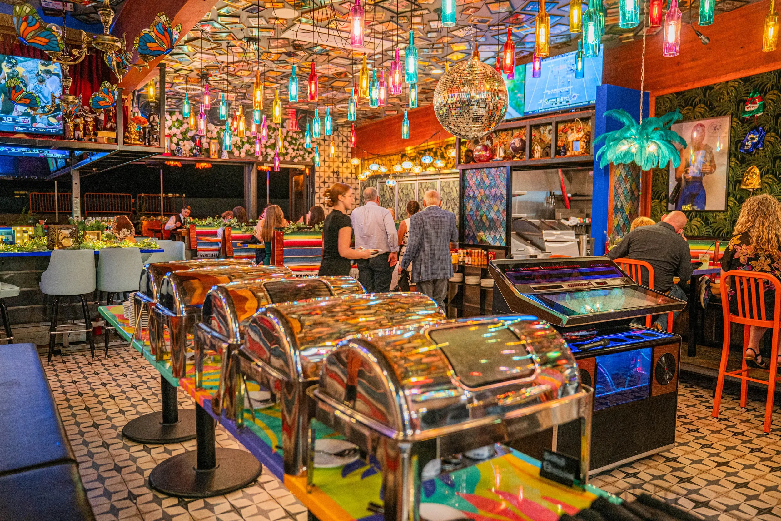 Indoor event space at Funky Frida's